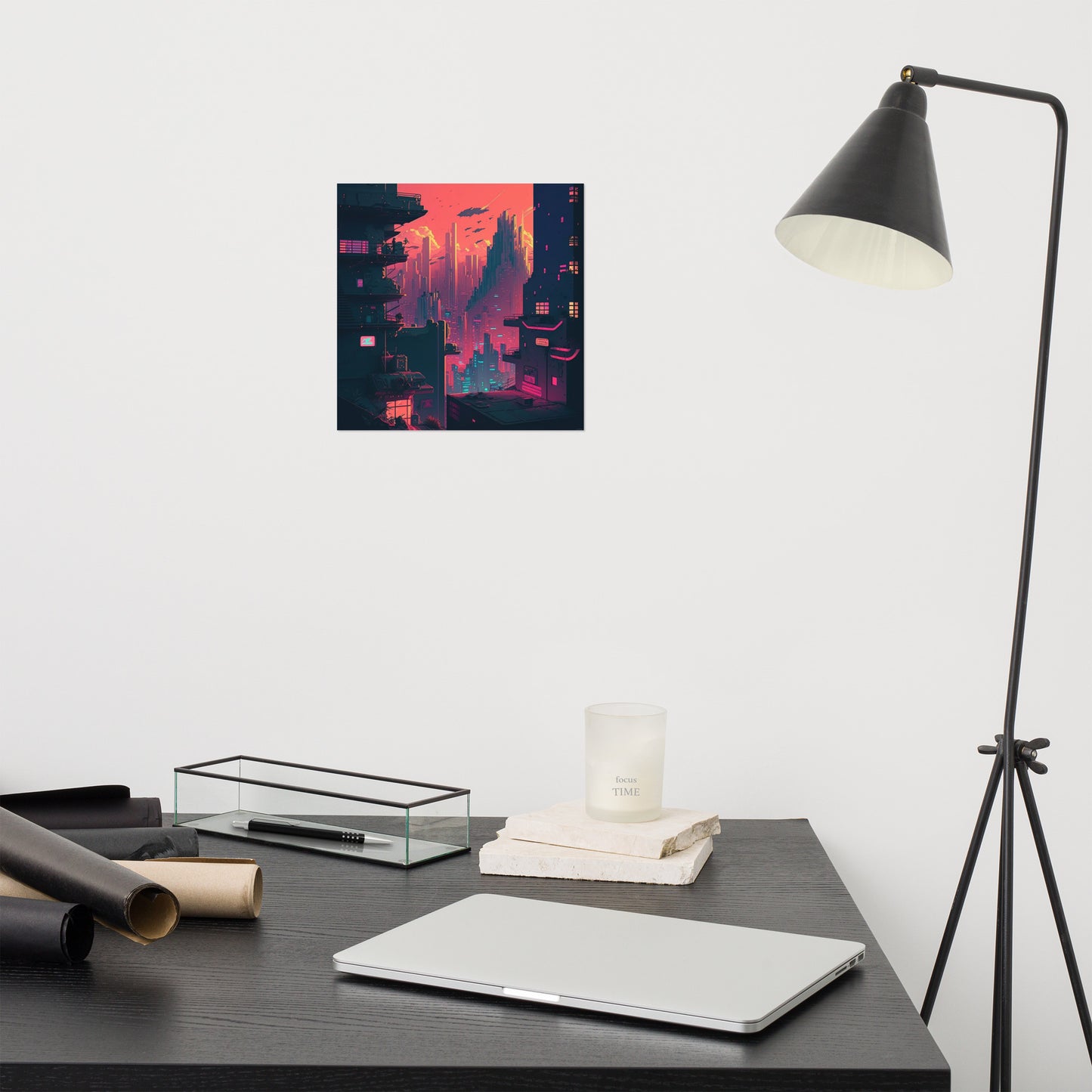 Pixel Evening City Poster