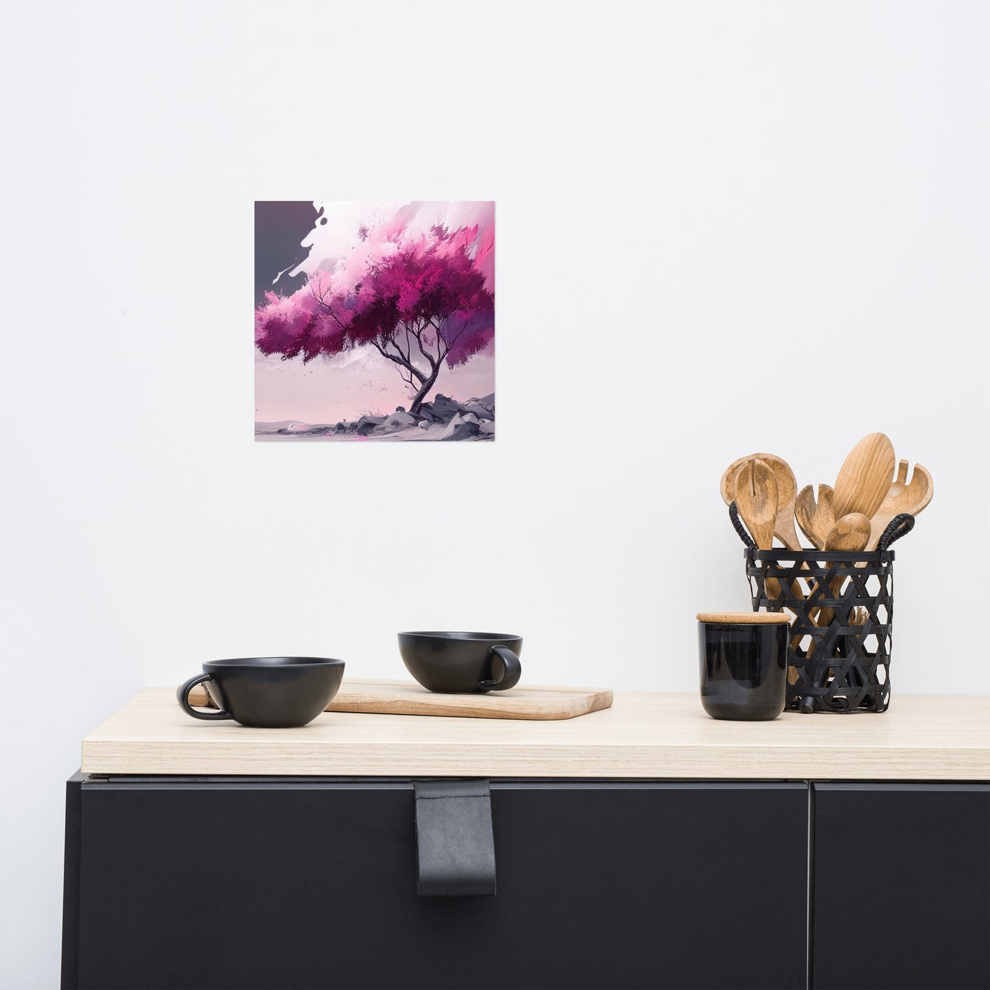 Pink Zen Tree Poster