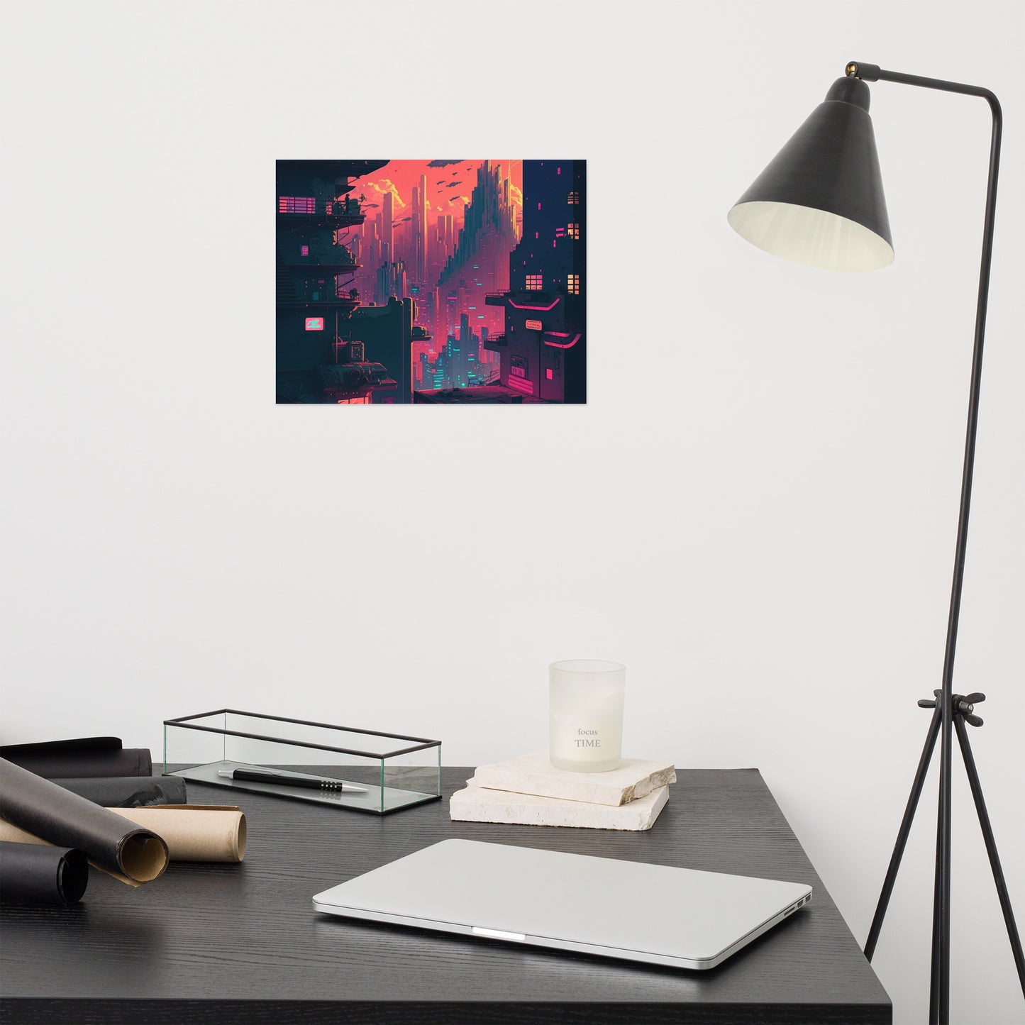 Pixel Evening City Poster