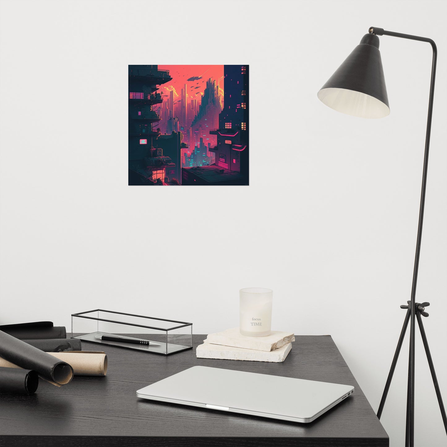 Pixel Evening City Poster
