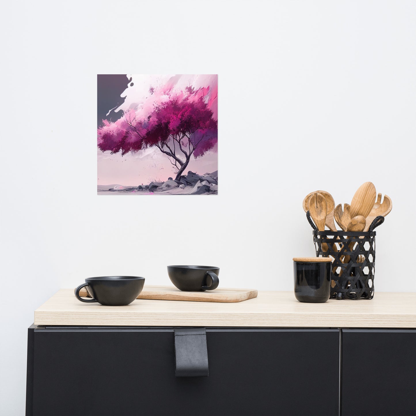 Pink Zen Tree Poster