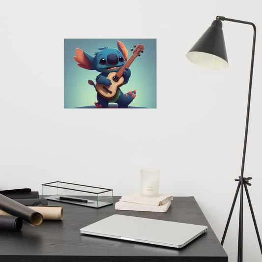 Stitch with ukulele Poster