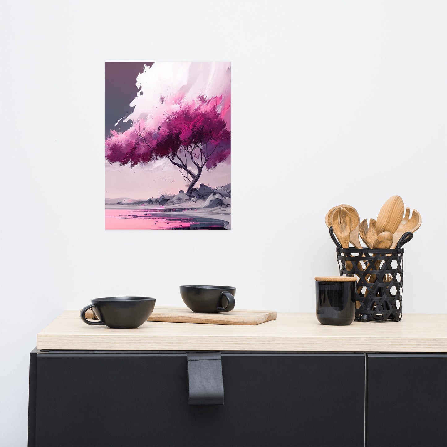 Pink Zen Tree Poster