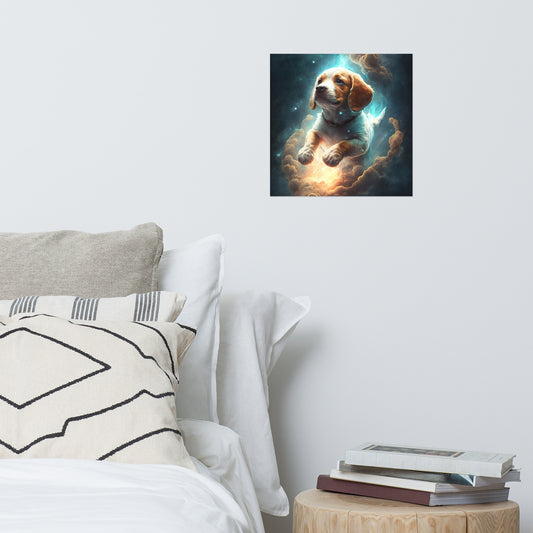 Cartoon Space Dog Poster