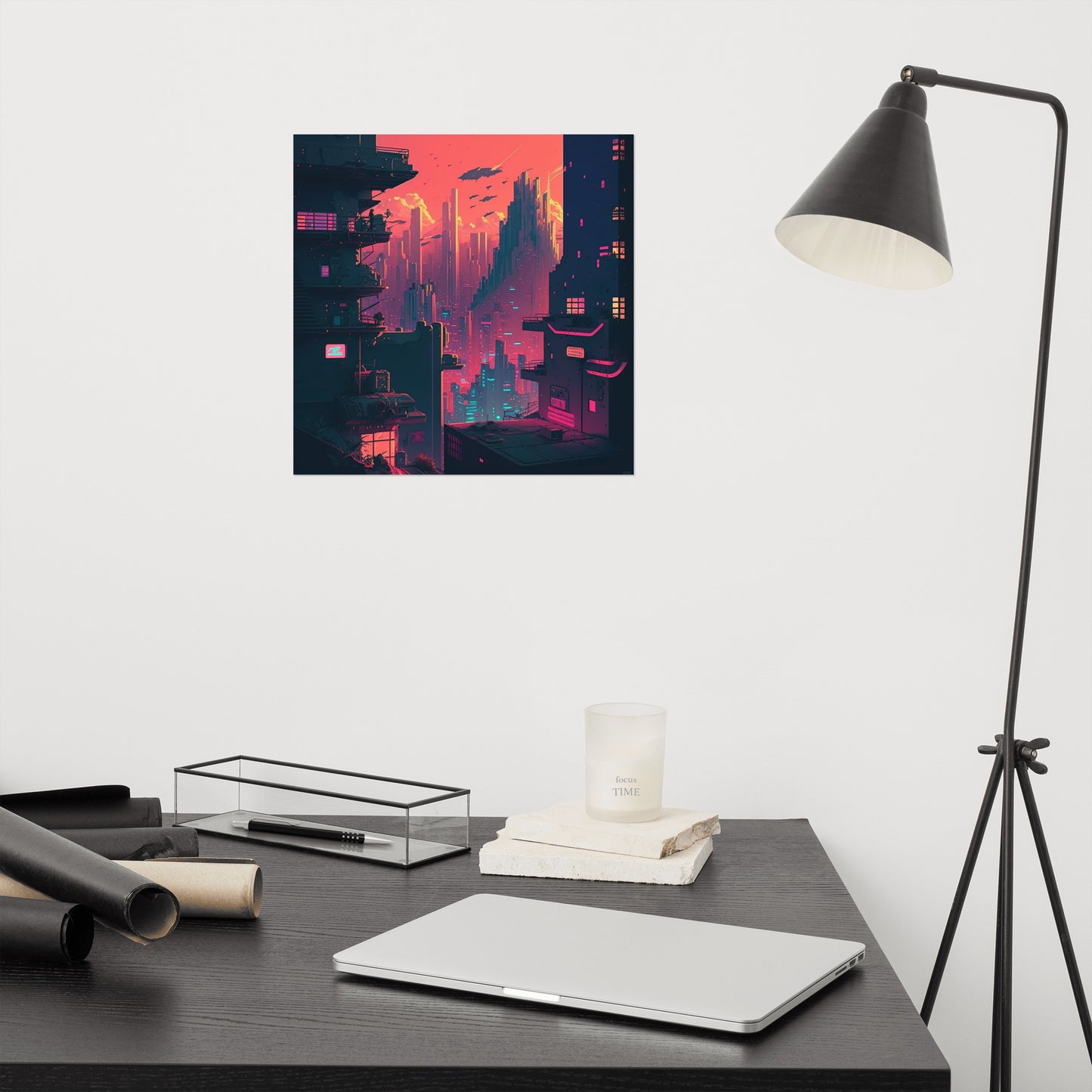 Pixel Evening City Poster