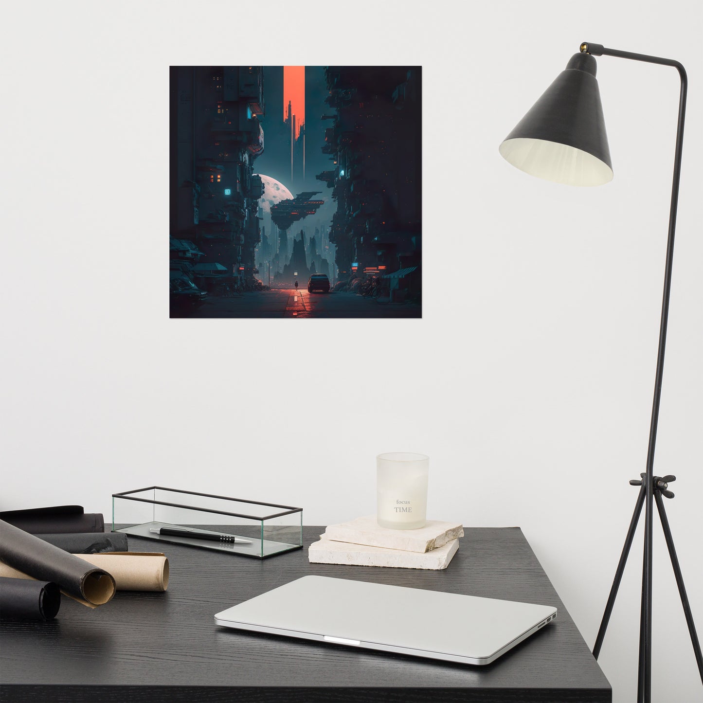 Pixel Sci-Fi Night City Poster