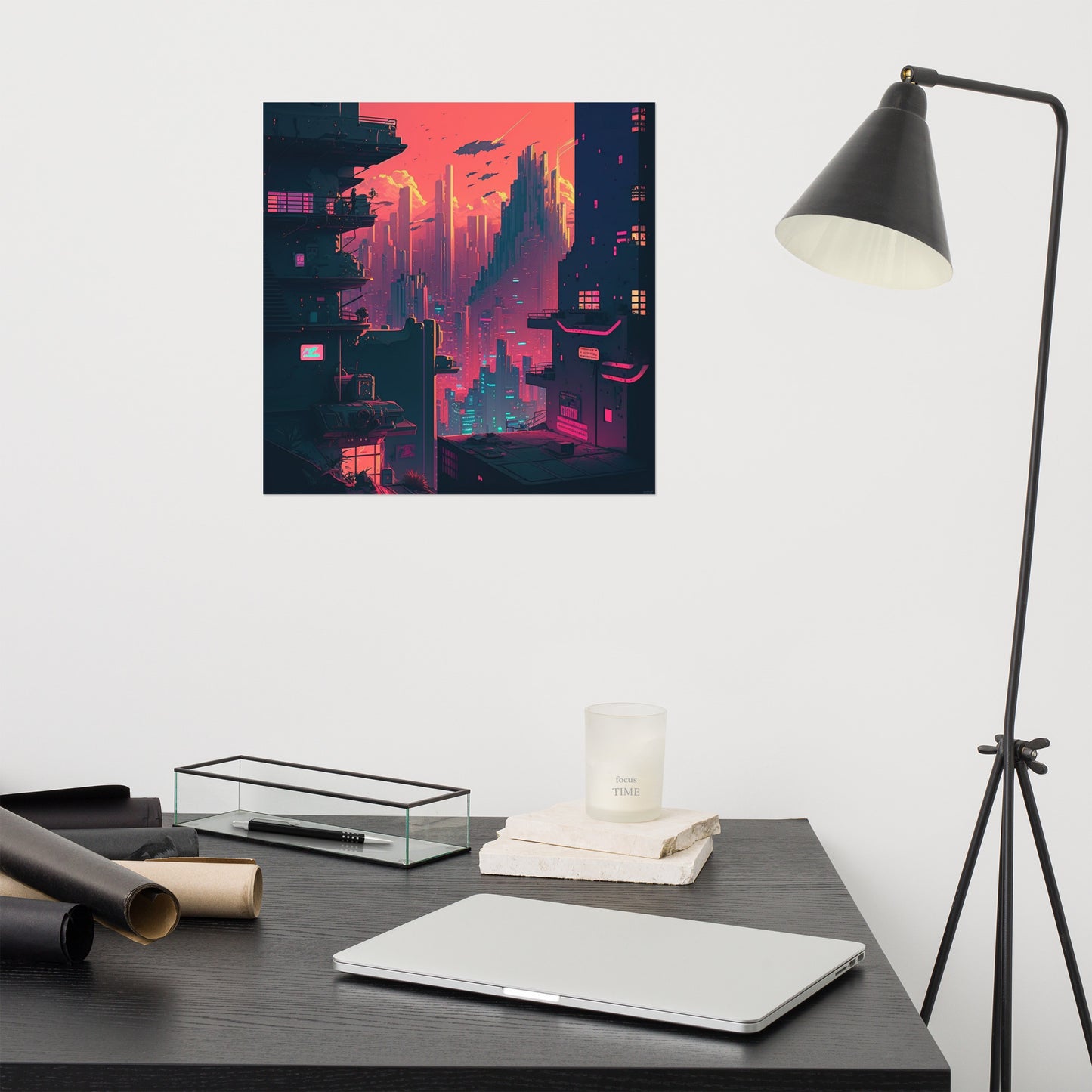Pixel Evening City Poster
