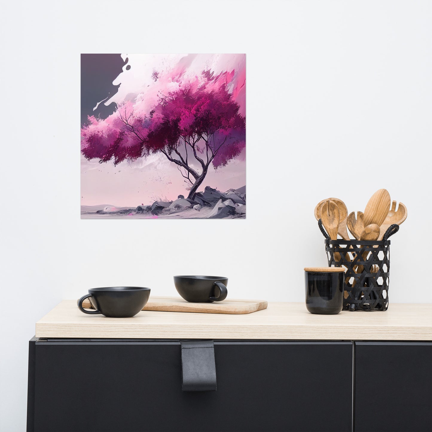 Pink Zen Tree Poster