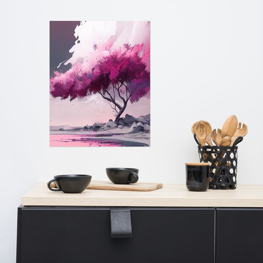 Pink Zen Tree Poster