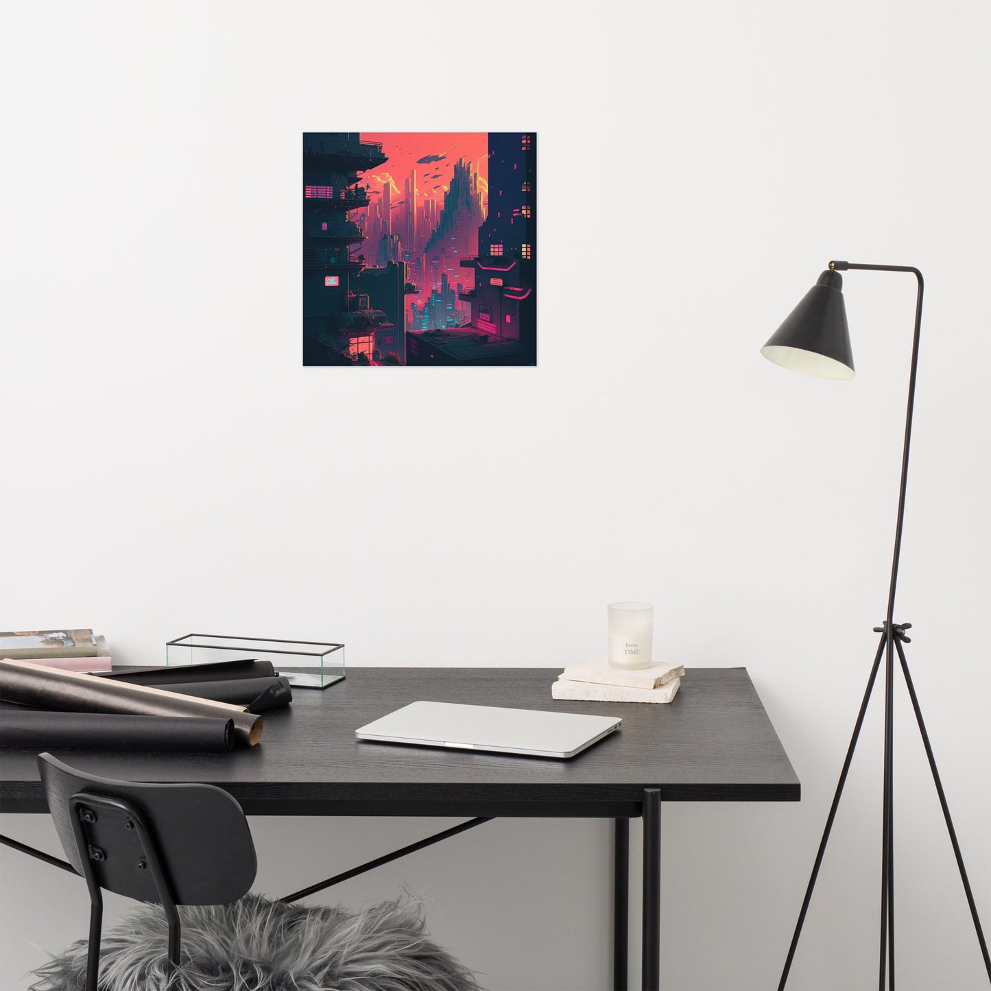 Pixel Evening City Poster