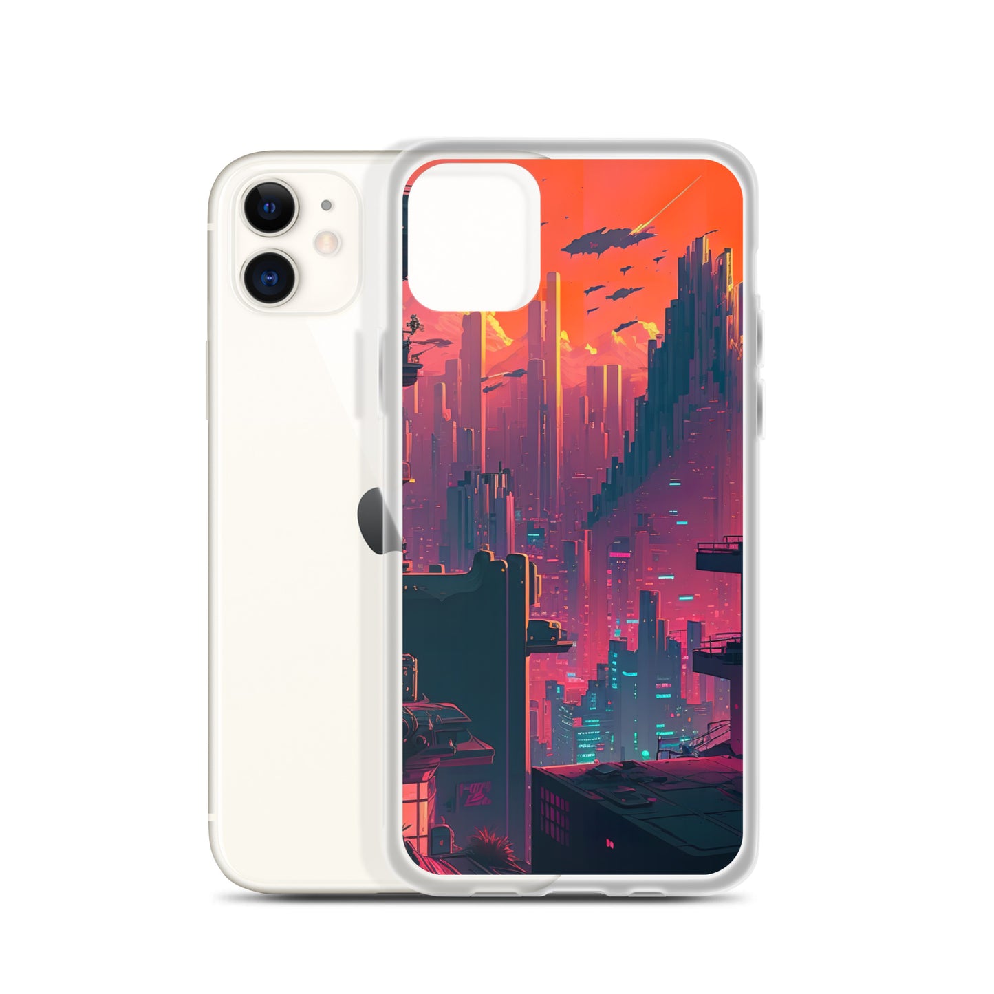 Pixel Evening Sci-FI City iPhone Case