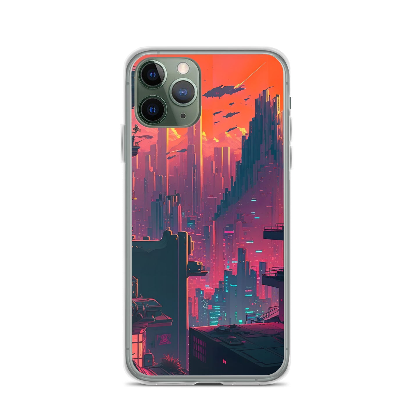 Pixel Evening Sci-FI City iPhone Case