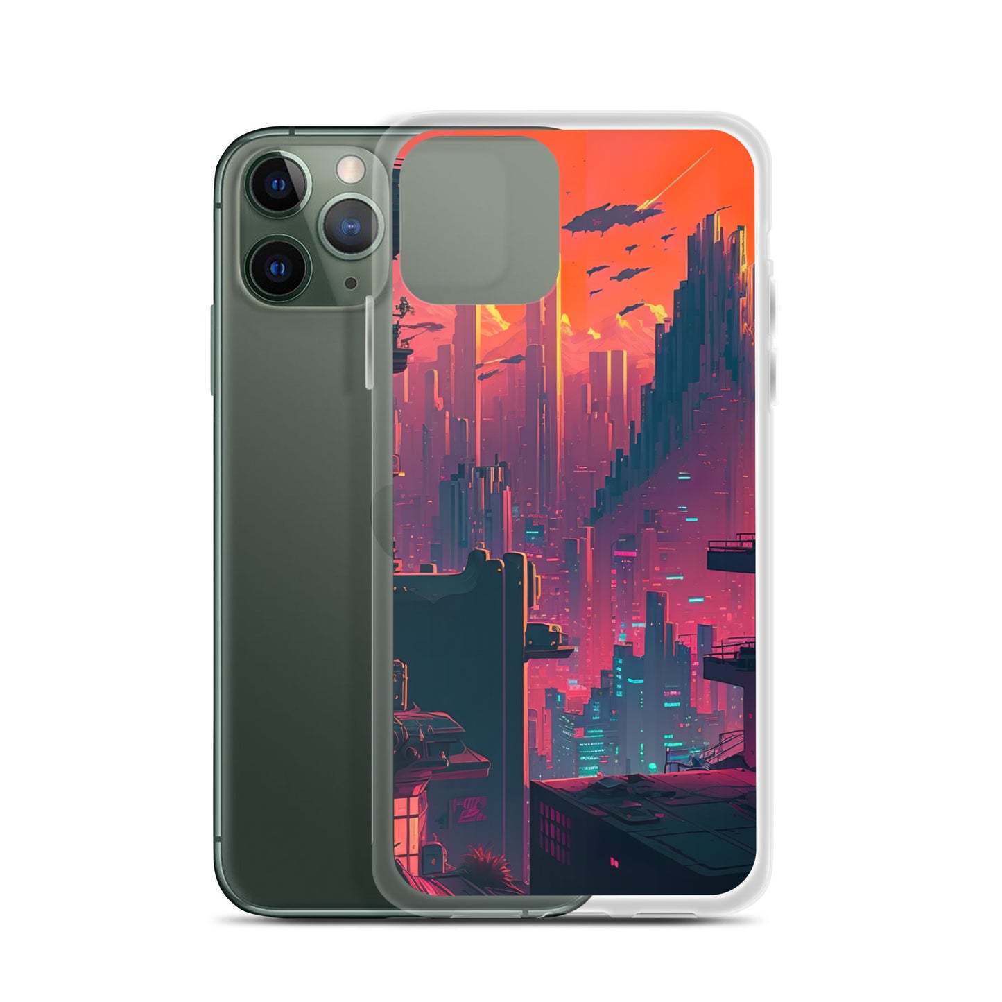 Pixel Evening Sci-FI City iPhone Case
