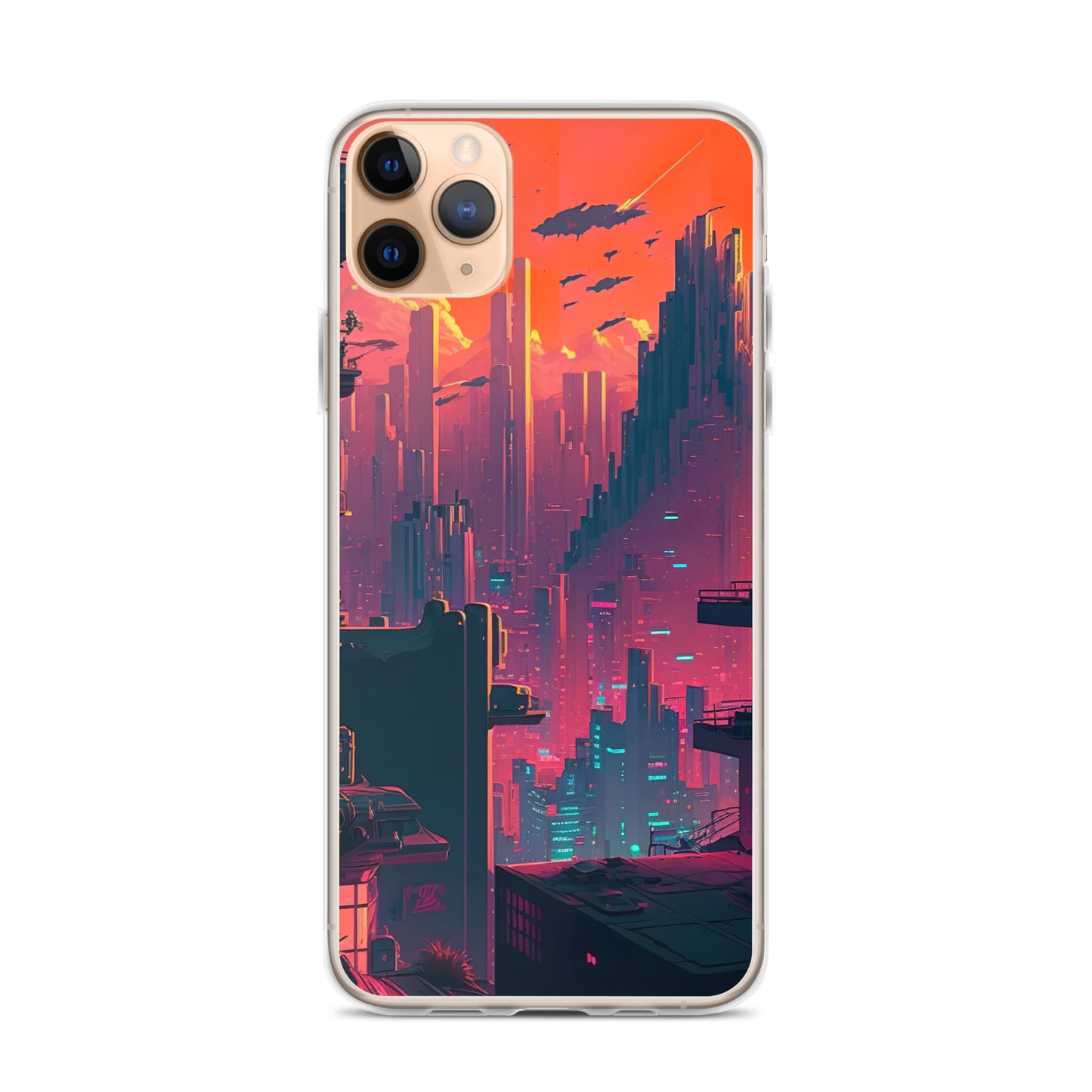 Pixel Evening Sci-FI City iPhone Case