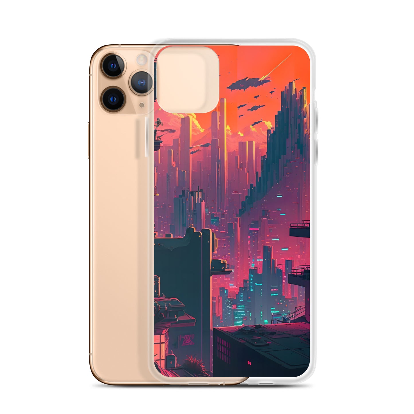 Pixel Evening Sci-FI City iPhone Case
