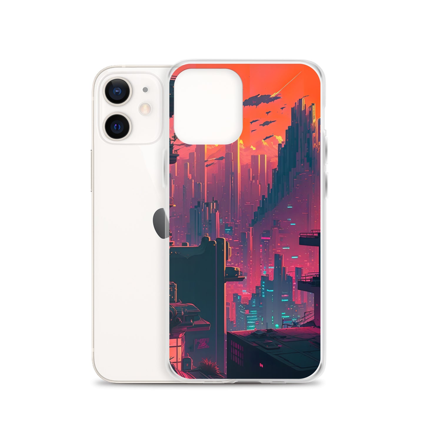 Pixel Evening Sci-FI City iPhone Case
