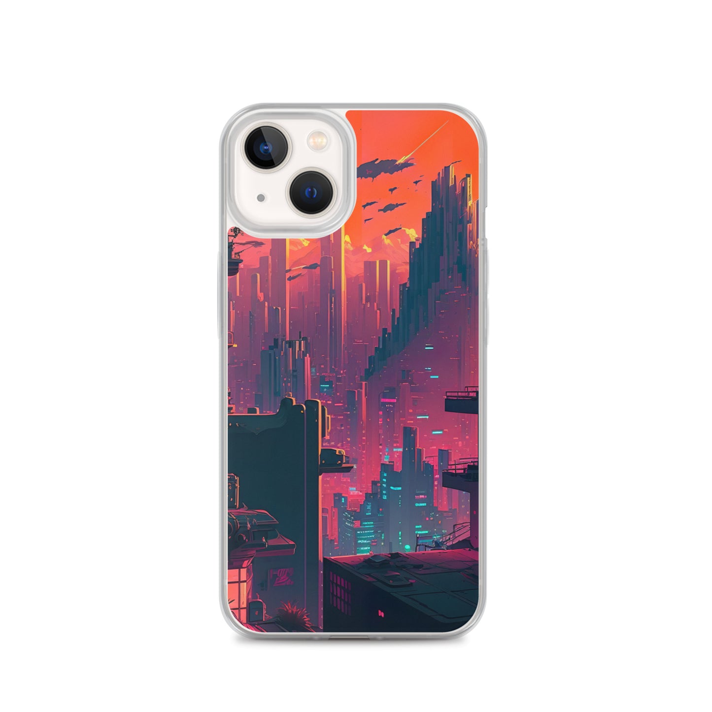 Pixel Evening Sci-FI City iPhone Case