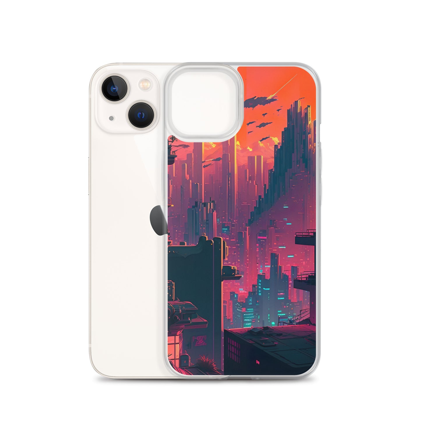 Pixel Evening Sci-FI City iPhone Case