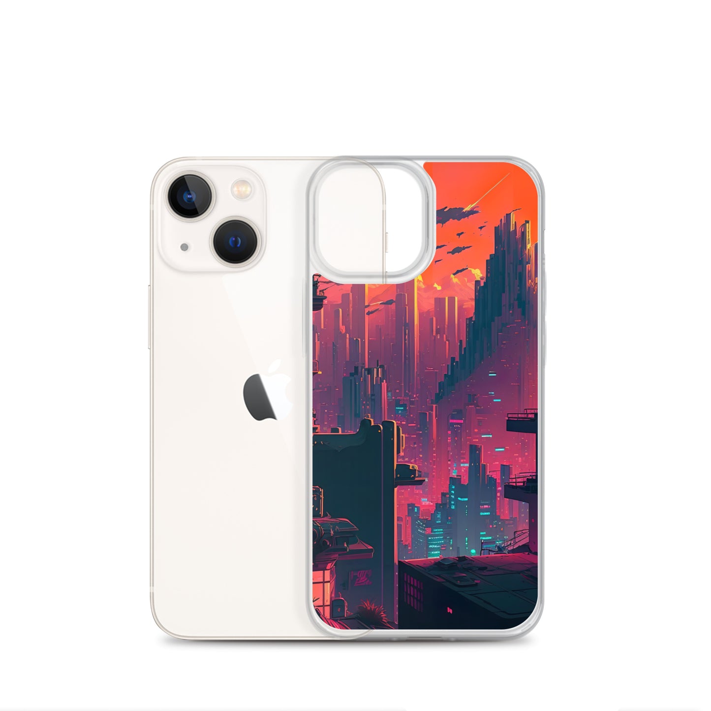 Pixel Evening Sci-FI City iPhone Case
