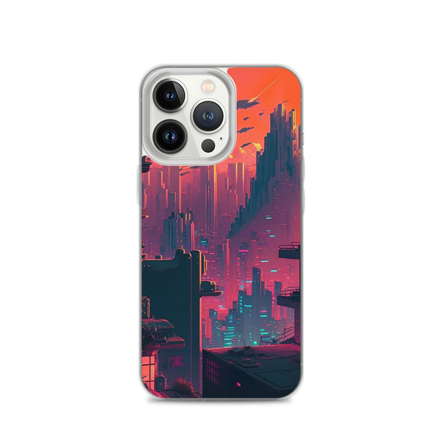 Pixel Evening Sci-FI City iPhone Case