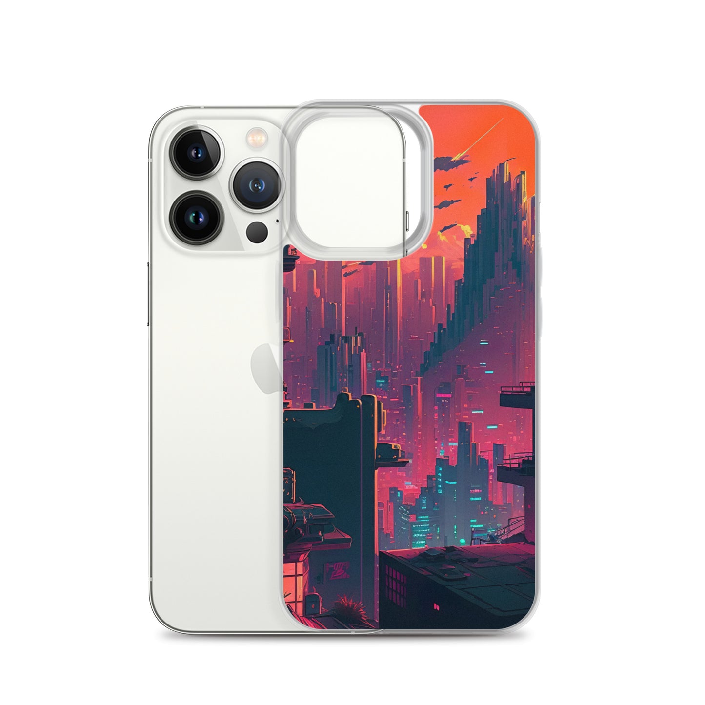 Pixel Evening Sci-FI City iPhone Case