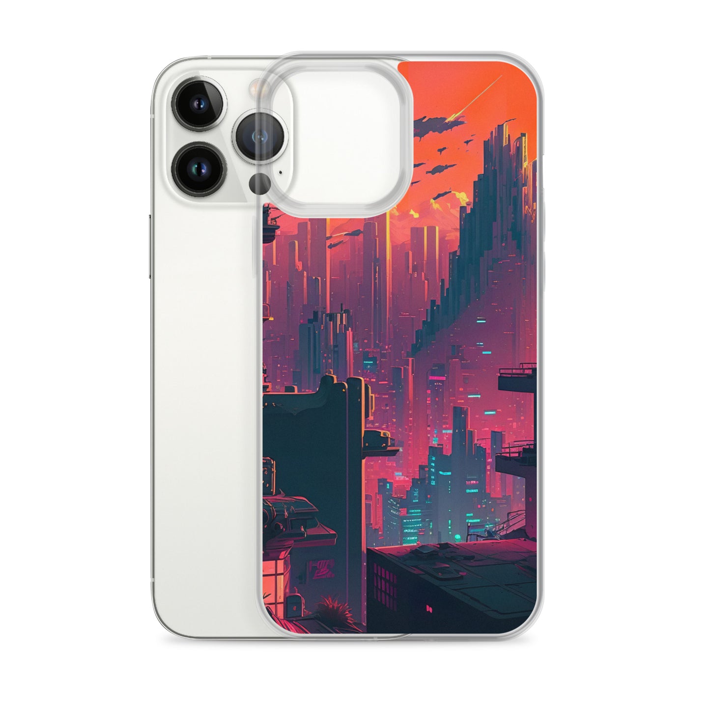 Pixel Evening Sci-FI City iPhone Case