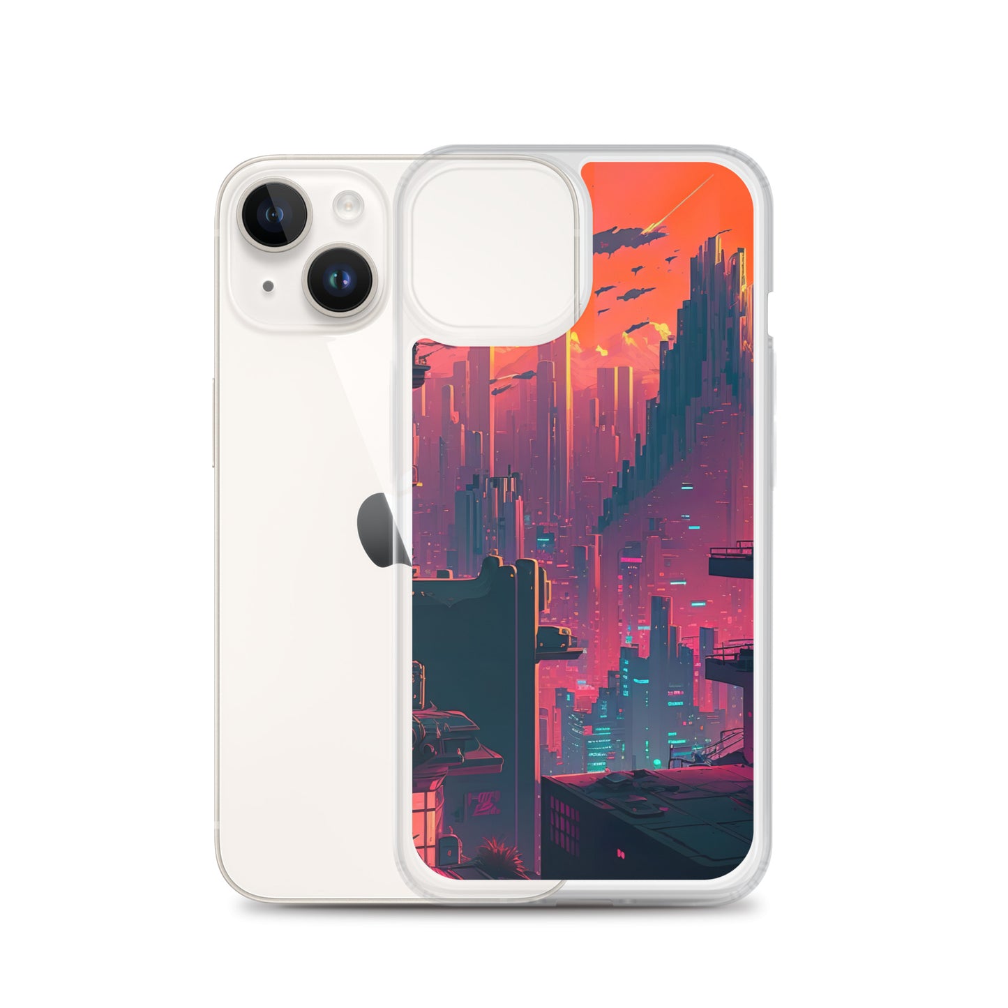 Pixel Evening Sci-FI City iPhone Case