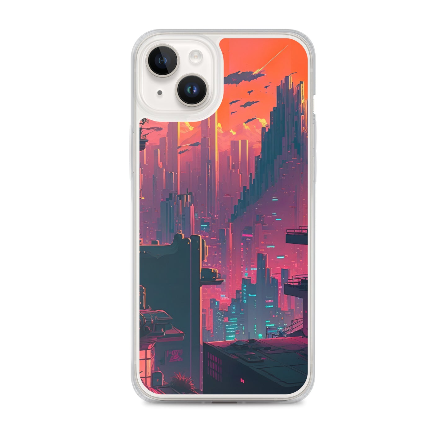 Pixel Evening Sci-FI City iPhone Case
