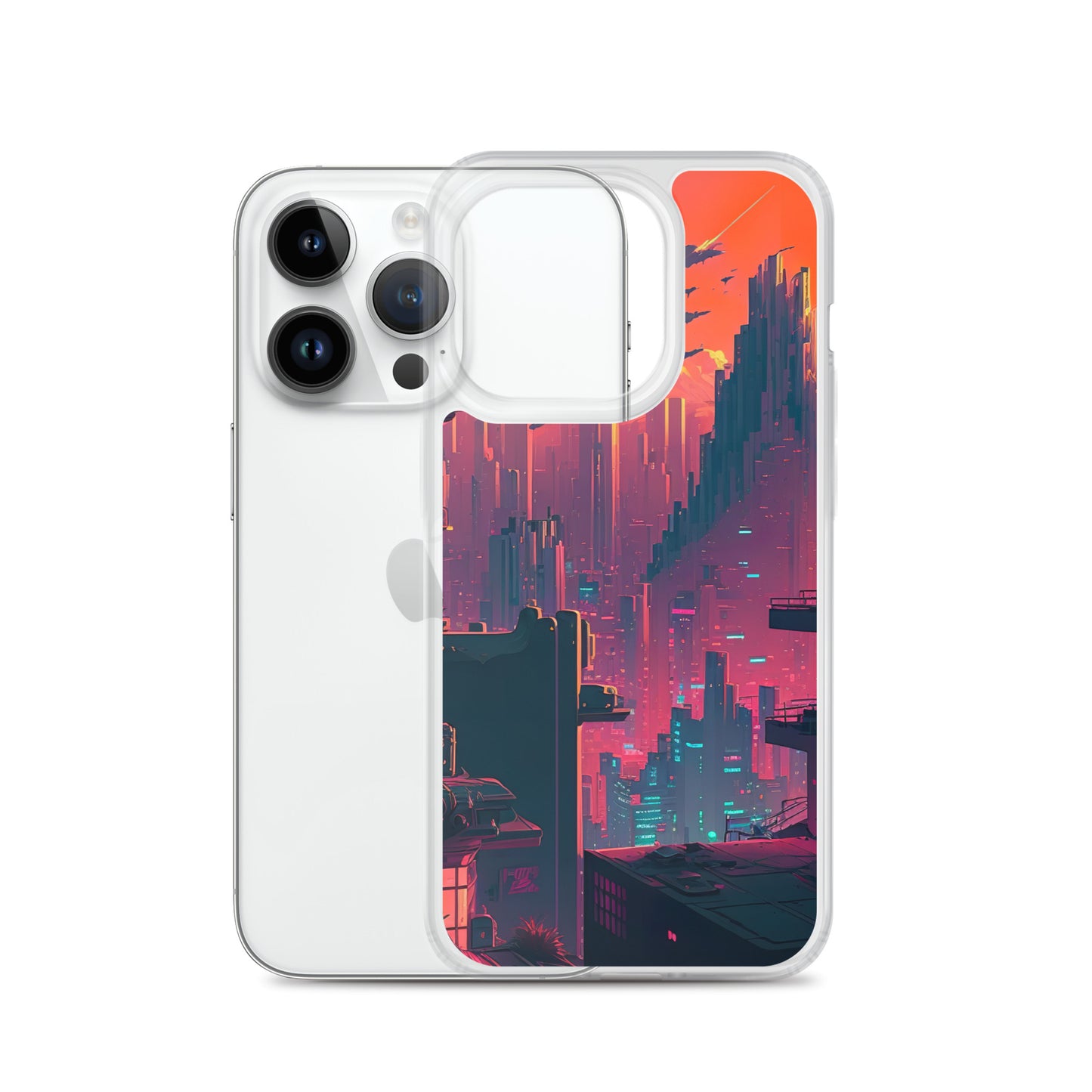 Pixel Evening Sci-FI City iPhone Case