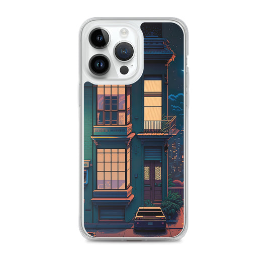 Pixel Night Home iPhone Case