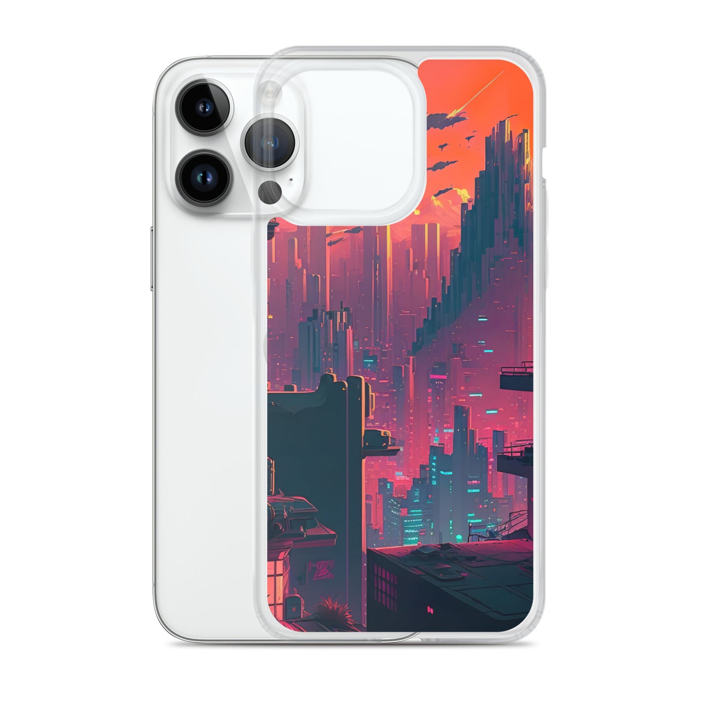 Pixel Evening Sci-FI City iPhone Case
