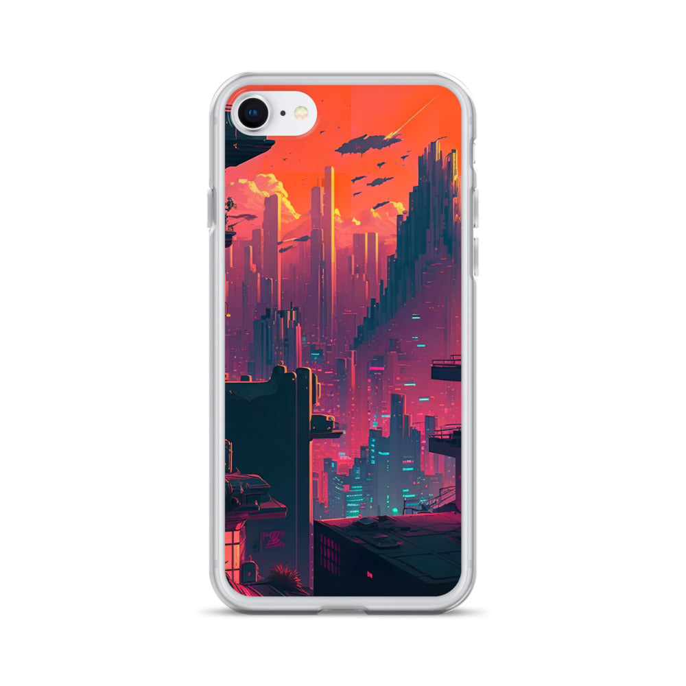 Pixel Evening Sci-FI City iPhone Case