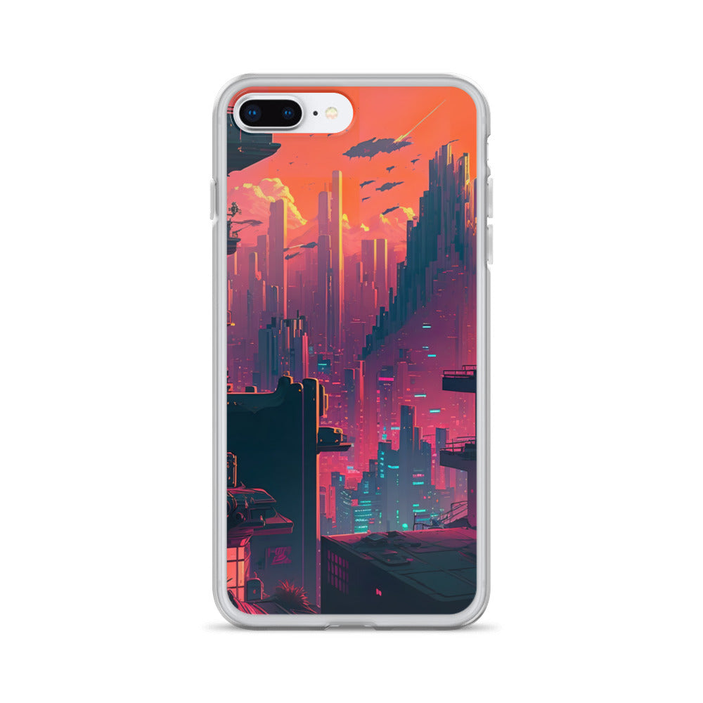 Pixel Evening Sci-FI City iPhone Case