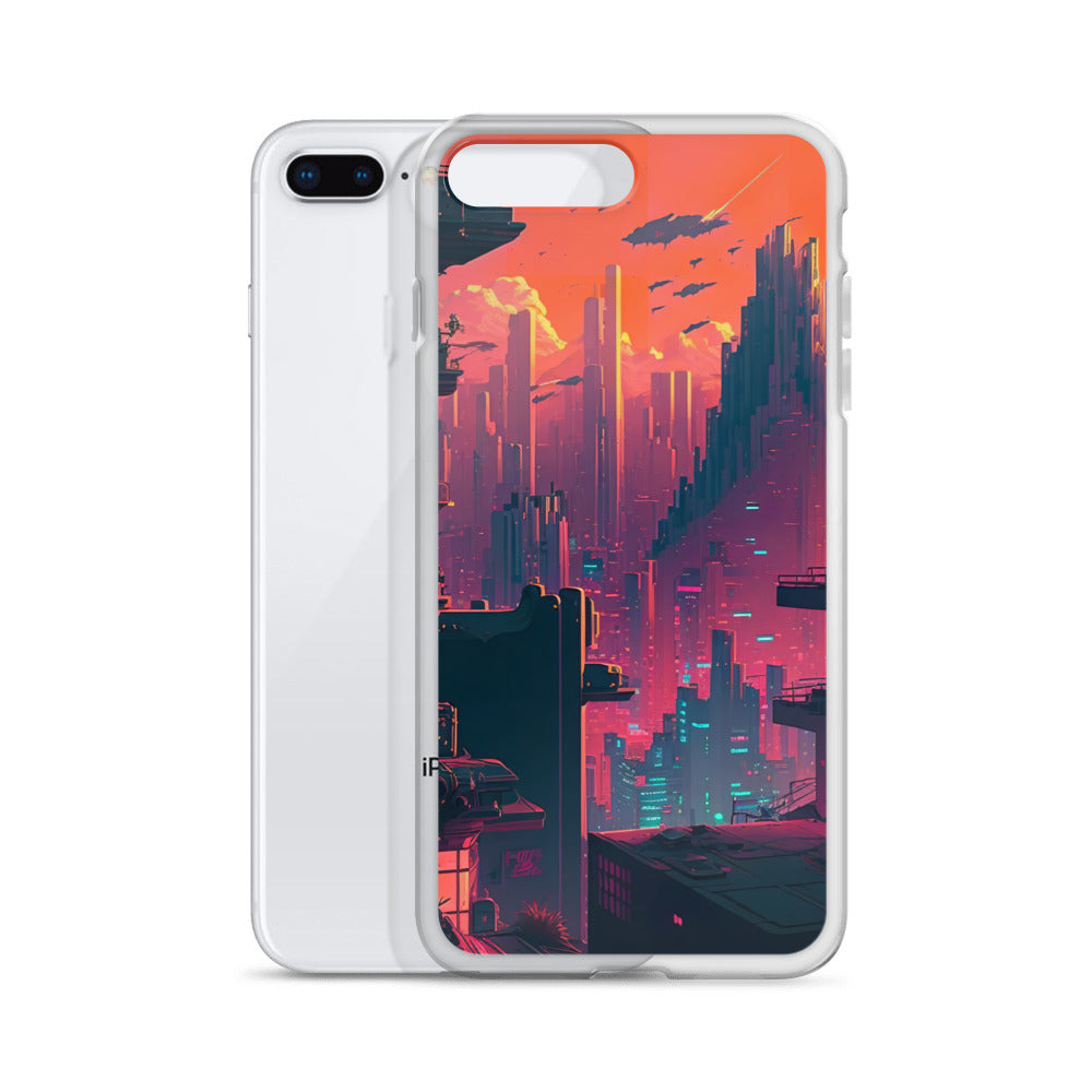 Pixel Evening Sci-FI City iPhone Case