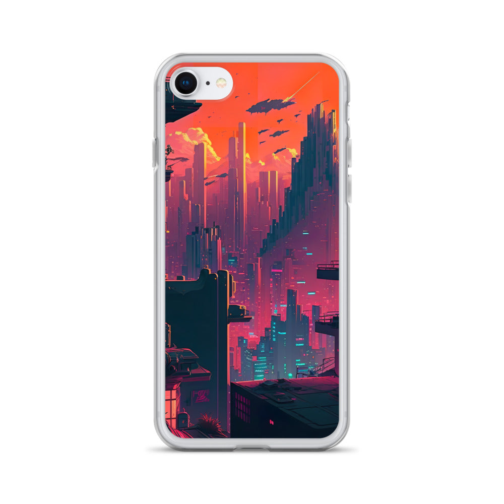 Pixel Evening Sci-FI City iPhone Case