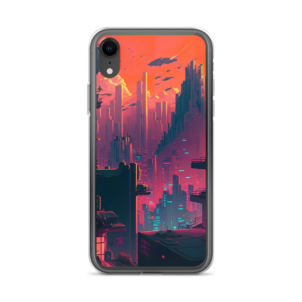 Pixel Evening Sci-FI City iPhone Case