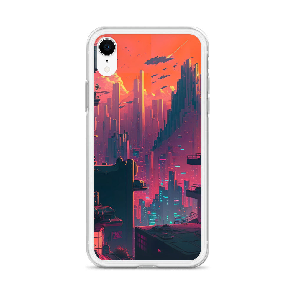 Pixel Evening Sci-FI City iPhone Case