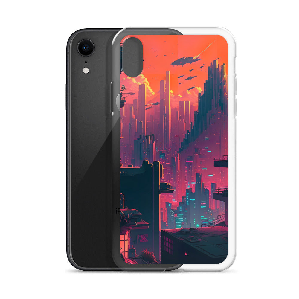 Pixel Evening Sci-FI City iPhone Case