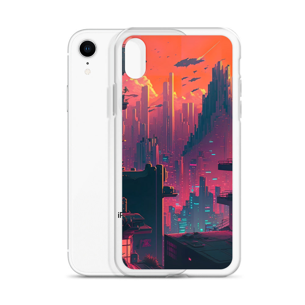 Pixel Evening Sci-FI City iPhone Case