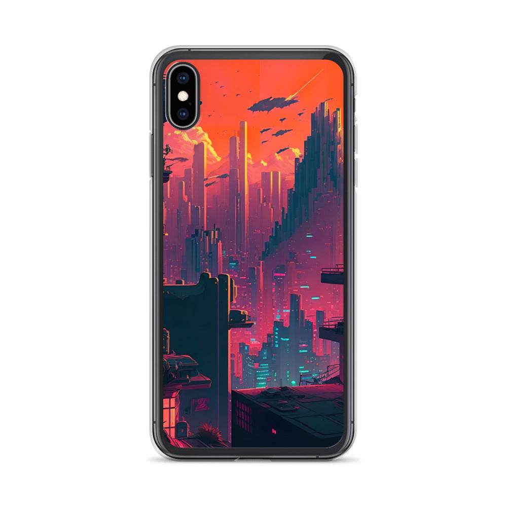 Pixel Evening Sci-FI City iPhone Case