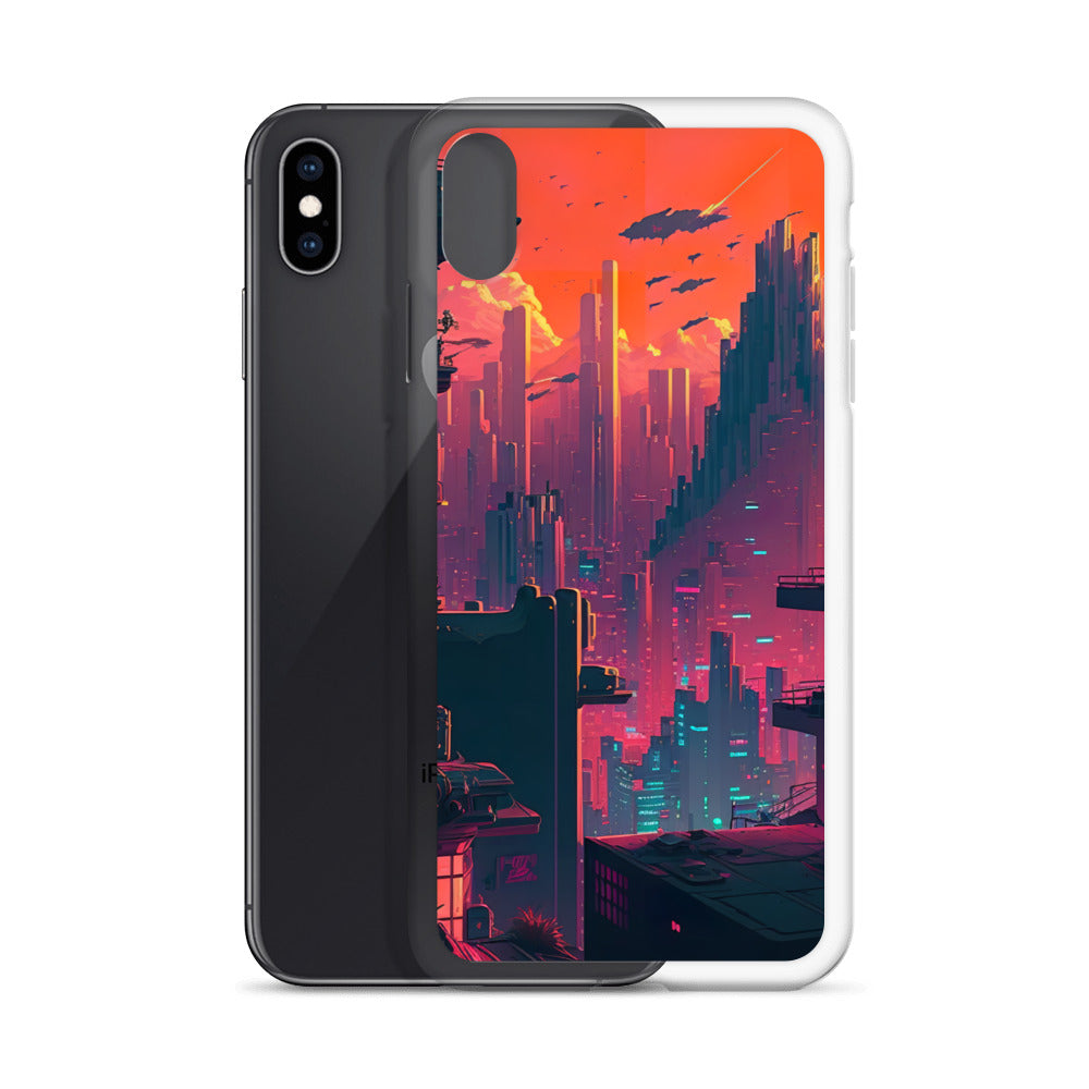 Pixel Evening Sci-FI City iPhone Case