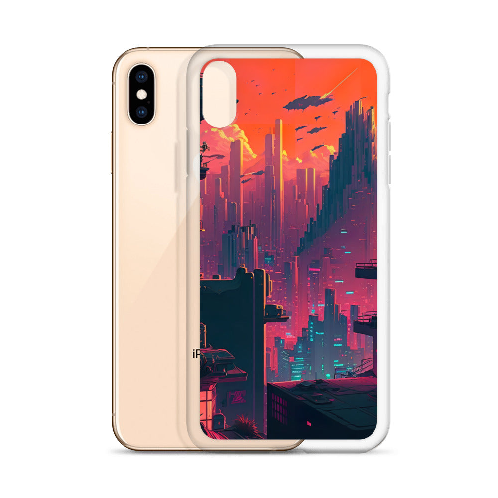 Pixel Evening Sci-FI City iPhone Case