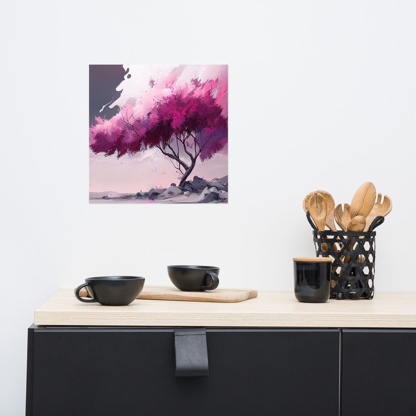 Pink Zen Tree Poster