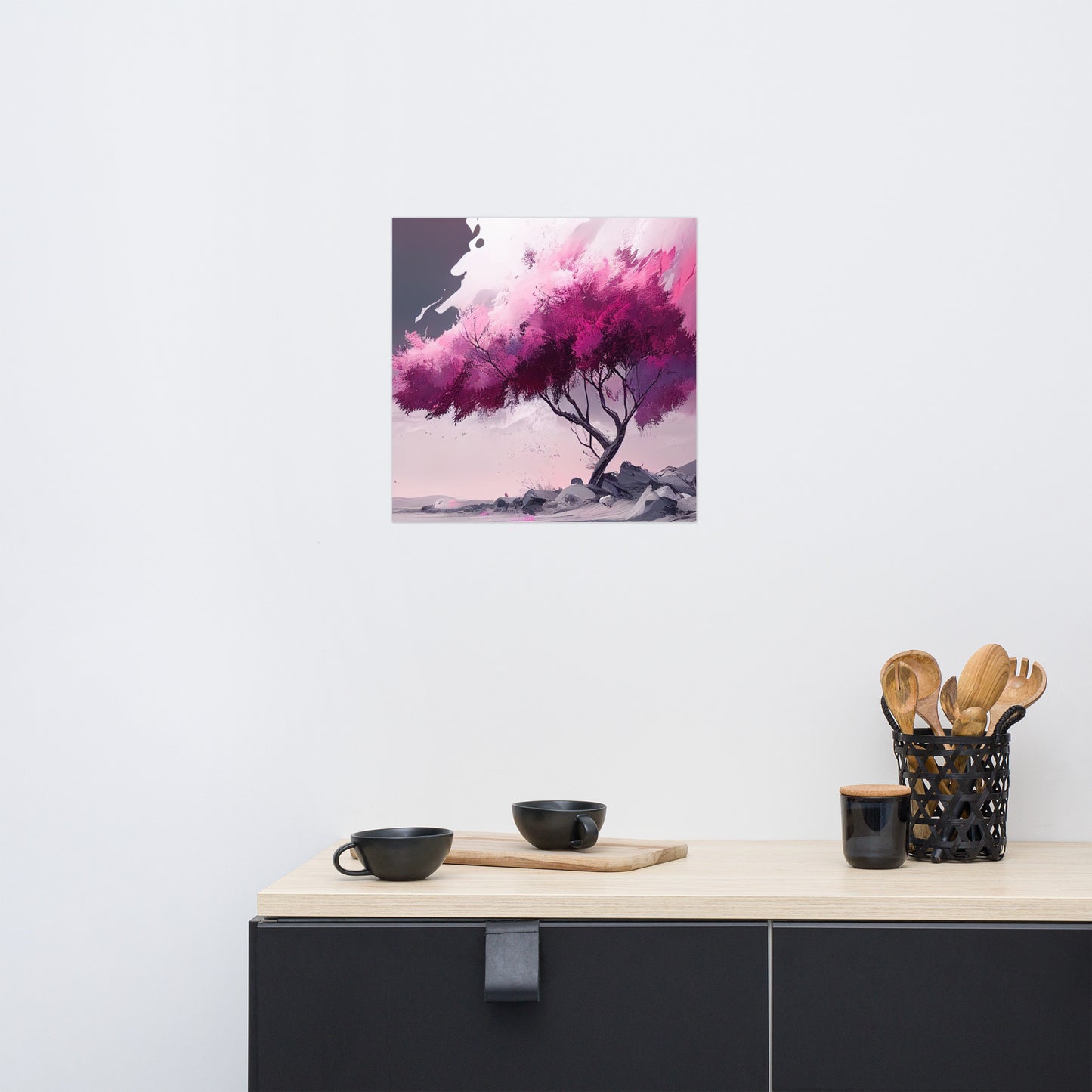 Pink Zen Tree Poster