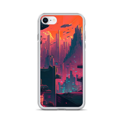 Pixel Evening Sci-FI City iPhone Case