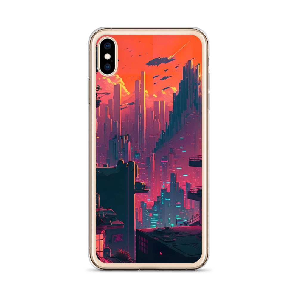 Pixel Evening Sci-FI City iPhone Case